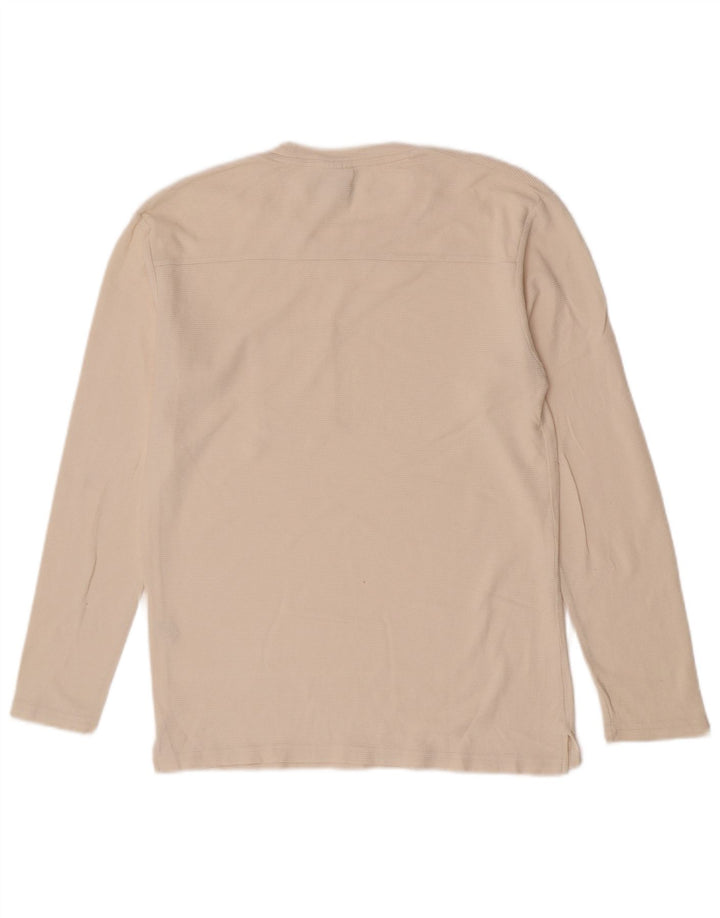Zara Top masculino de manga comprida de algodão branco médio
