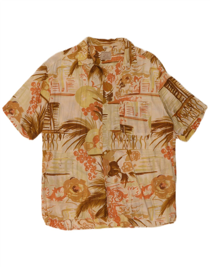 Camisa masculina de manga curta CIAO médio bege floral
