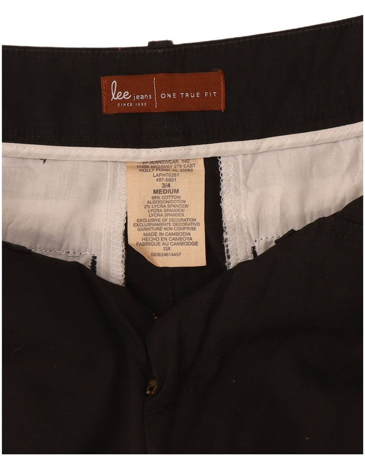 Shorts casuais femininos LEE US 3 pequenos W27 algodão preto