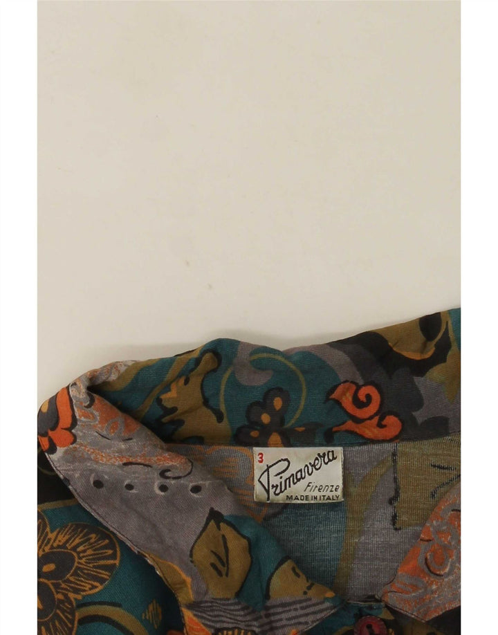 Blusa feminina Primavera Firenze UK 12 média floral multicolorida