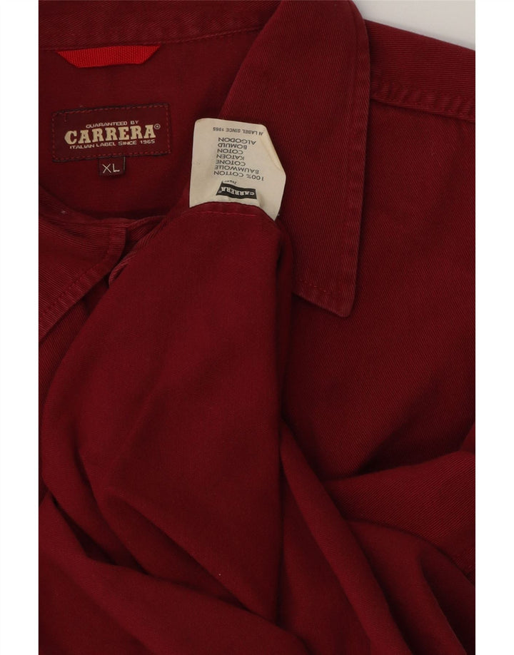 Camisa jeans masculina CARRERA XL algodão Borgonha