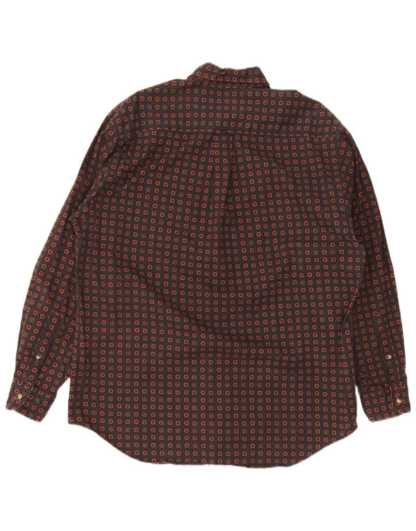 Camisa masculina Nautica de algodão geométrico marrom médio