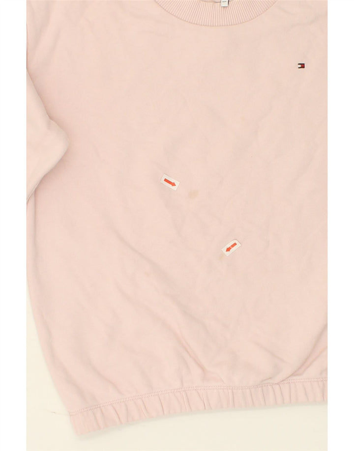 TOMMY HILFIGER Girls Sweatshirt Jumper 13-14 Years Pink Cotton Vintage Tommy Hilfiger and Second-Hand Tommy Hilfiger from Messina Hembry 