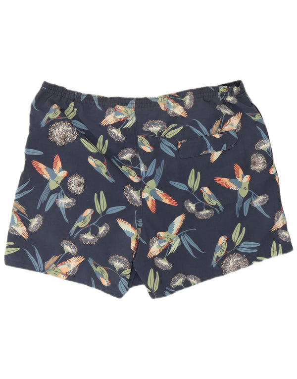 Shorts de banho masculino Patagonia grande azul marinho floral nylon
