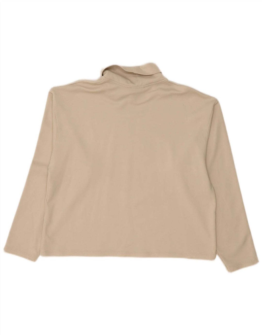 Zara Womens Crop Top Manga Longa UK 14 Médio Bege Poliamida