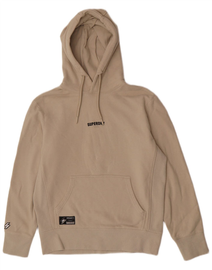 Suéter com capuz masculino Superdry algodão bege médio