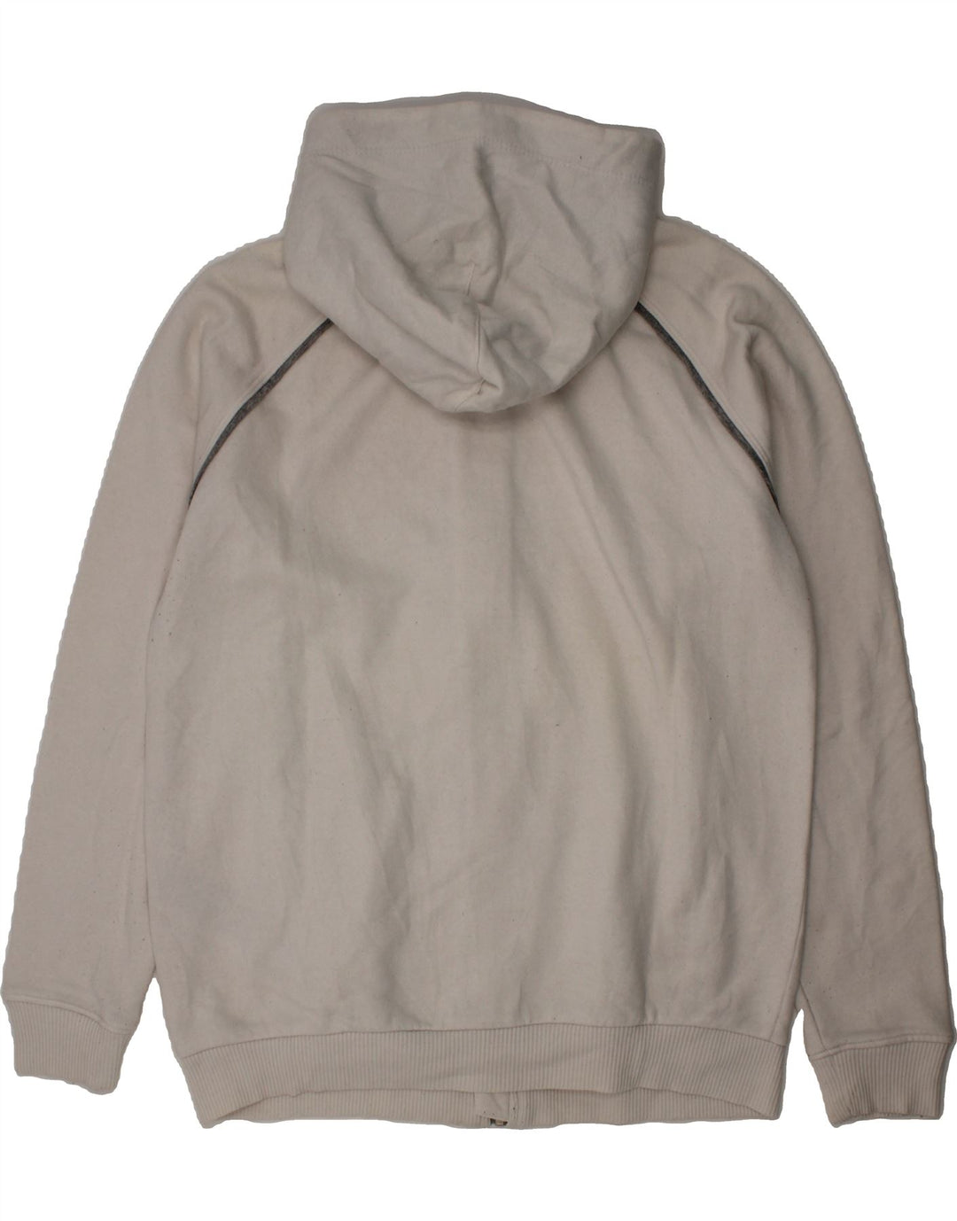 ASICS Boys Zip Hoodie Sweater 13-14 Years Off White Cotton Vintage Asics and Second-Hand Asics from Messina Hembry 
