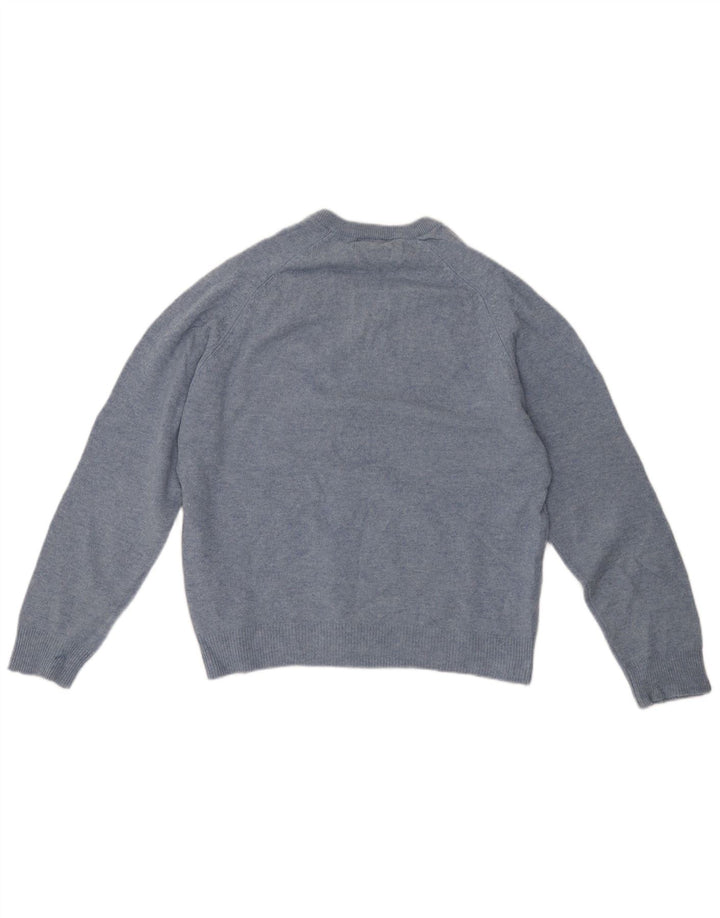 Suéter masculino Marks & Spencer Blue Harbor com decote em V azul médio