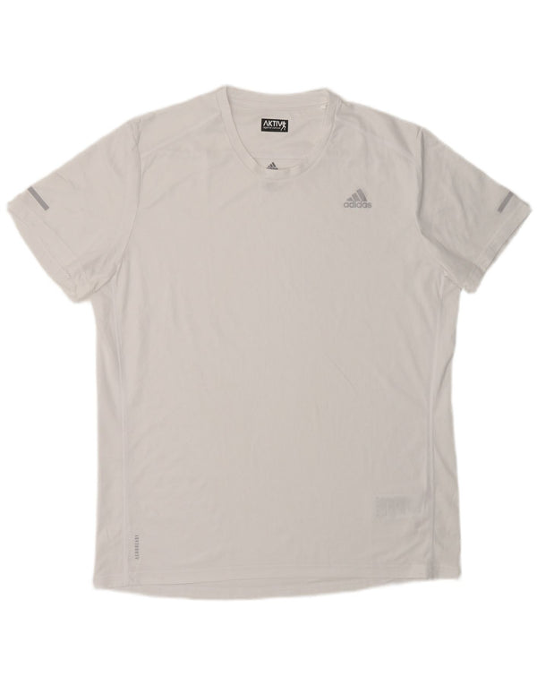 Adidas Mens Aeroready Regular Camiseta Top Grande Branco Poliéster Esportes