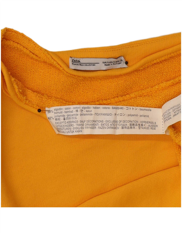 Zara Suéter feminino oversized manga 3/4 Reino Unido 10 pequeno amarelo