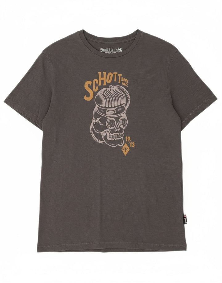 Camiseta masculina gráfica SCOTT Top algodão cinza médio