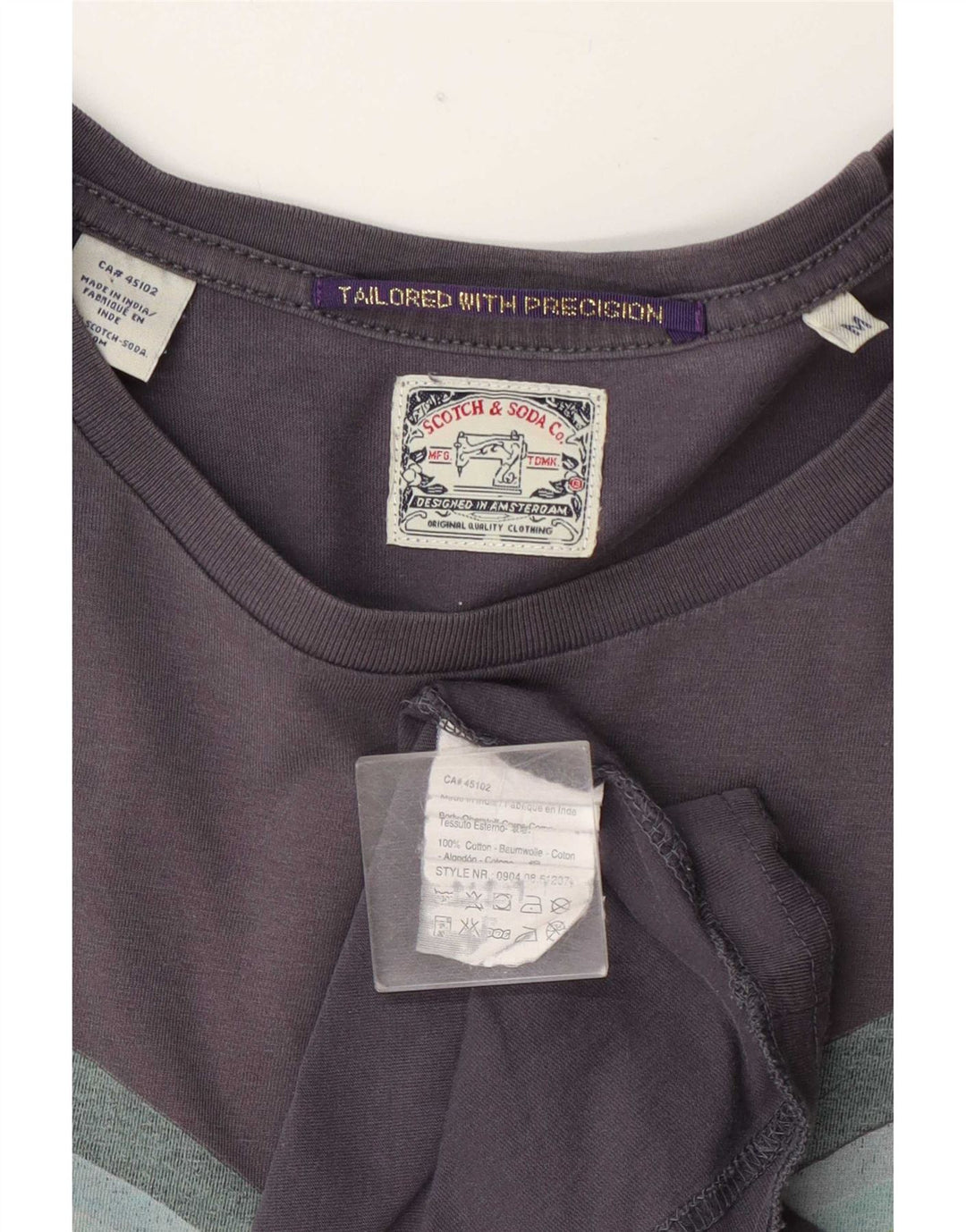 Camiseta gráfica masculina Scotch & Soda Top médio algodão azul marinho