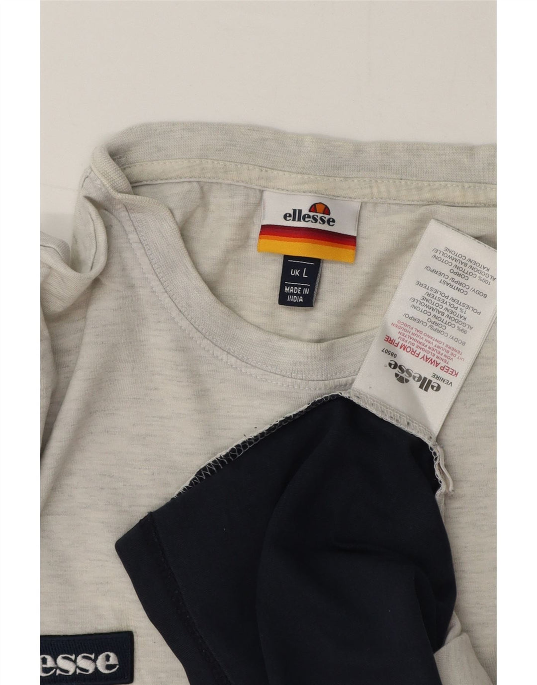 Camiseta masculina Ellesse grande algodão colorblock cinza