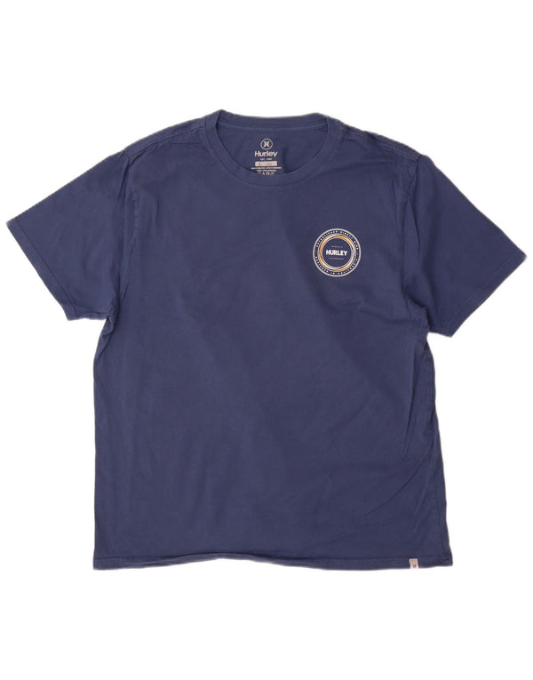 Hurley Camiseta masculina gráfica top grande algodão azul