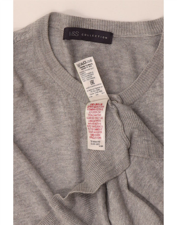 Suéter cardigã feminino Marks & Spencer Reino Unido 14 Viscose cinza médio
