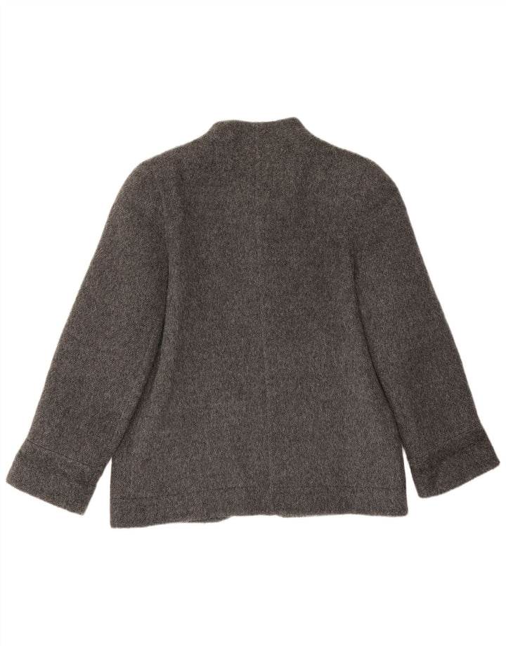 Jaqueta blazer feminina vintage de 4 botões Reino Unido 14 grande cinza