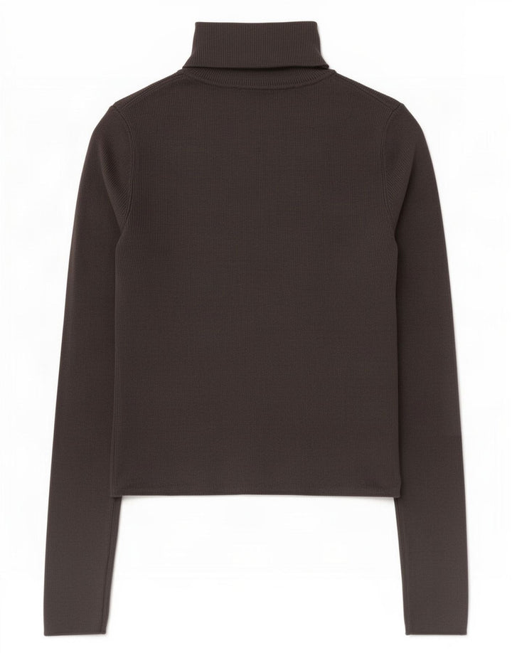 Zara Suéter feminino cropped com gola redonda Reino Unido 12 viscose cinza médio