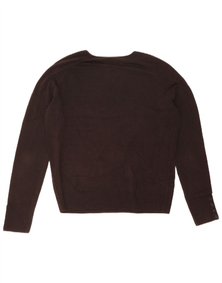 Suéter feminino Marks & Spencer com gola canoa Reino Unido 12 médio preto