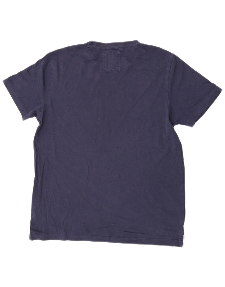 Camiseta masculina Crew Clothing Top médio algodão azul marinho