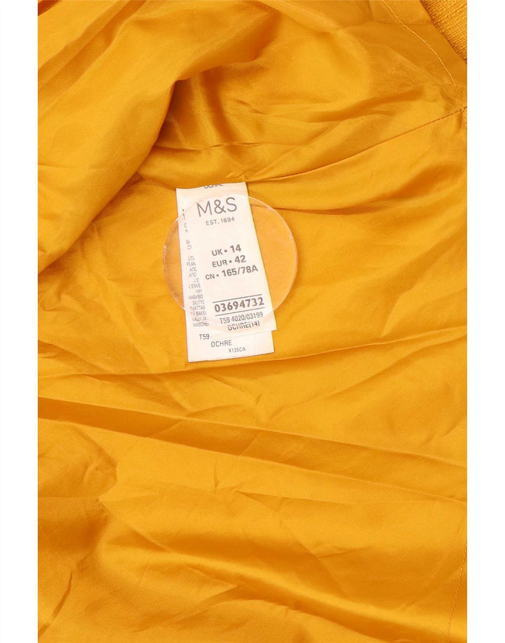 Saia cargo feminina Marks & Spencer UK 14 grande W34 poliéster amarelo