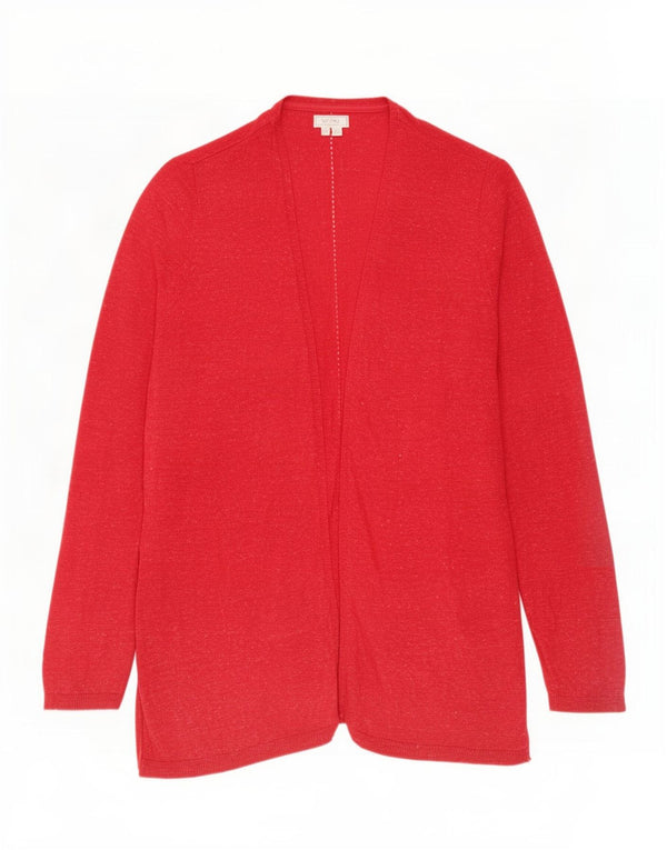 Camisola aberta do cardigan das mulheres gordas da cara algodão vermelho grande Reino Unido 16