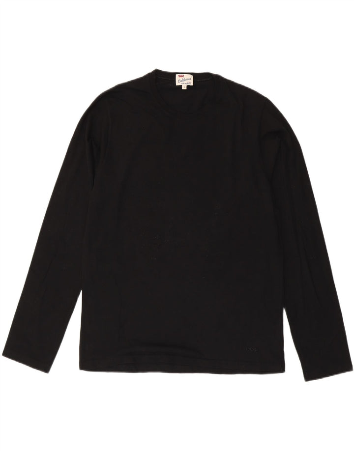 LEVI'S Top masculino de manga comprida grande algodão preto