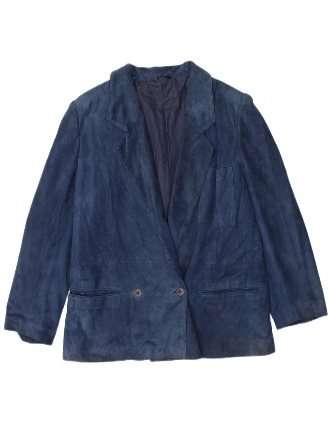 Conjunto de saia feminina Robrik de camurça de 2 peças IT 44 médio W30 couro azul marinho