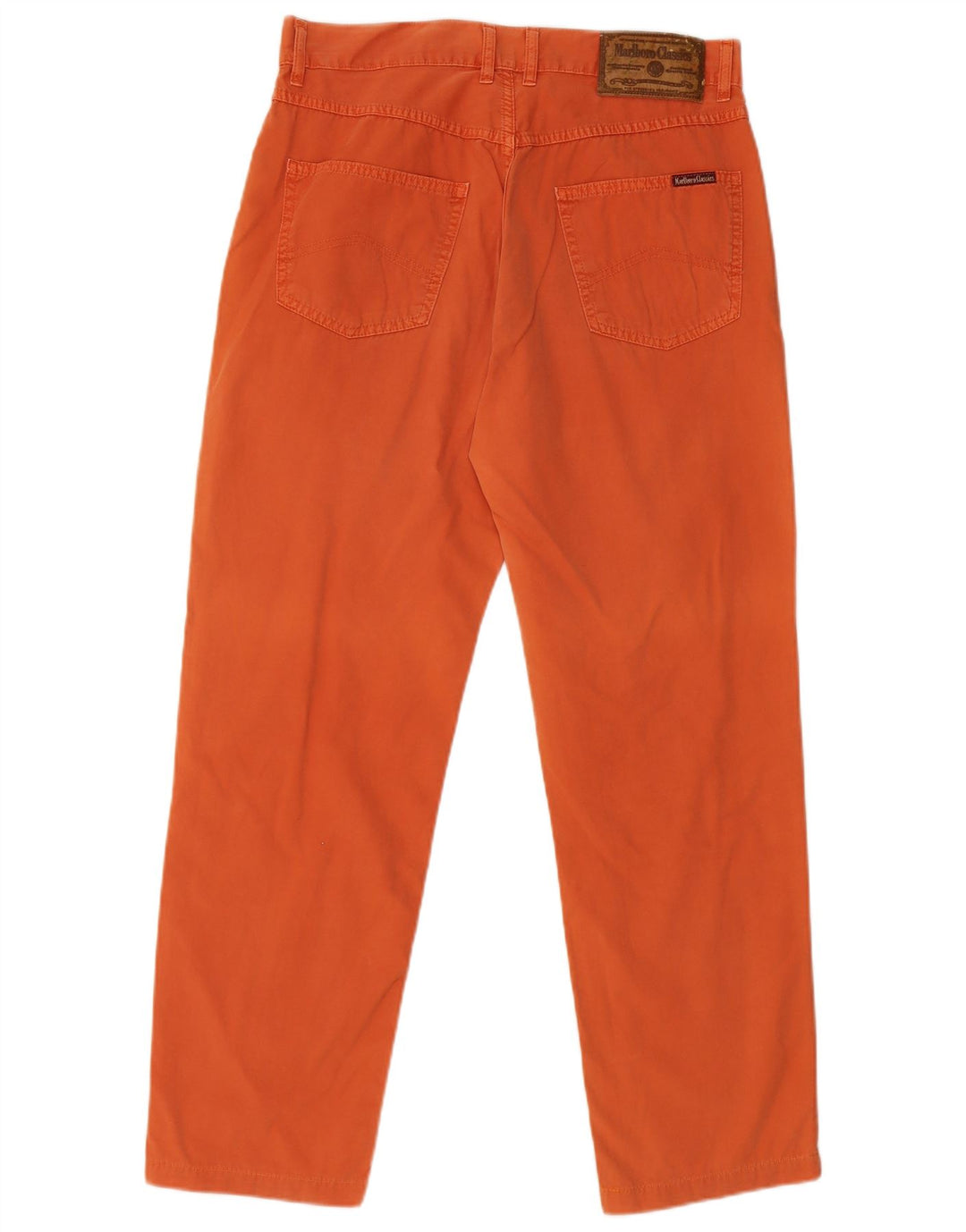 MARLBORO CLASSICS Calça masculina reta casual W32 L28 algodão laranja