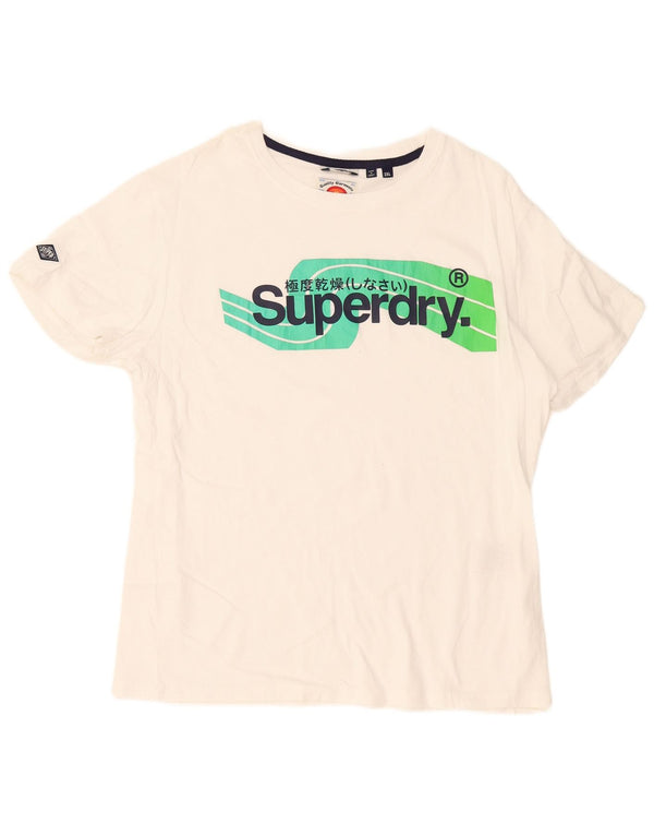 Camiseta feminina Superdry com estampa gráfica UK 20 2XL algodão branco