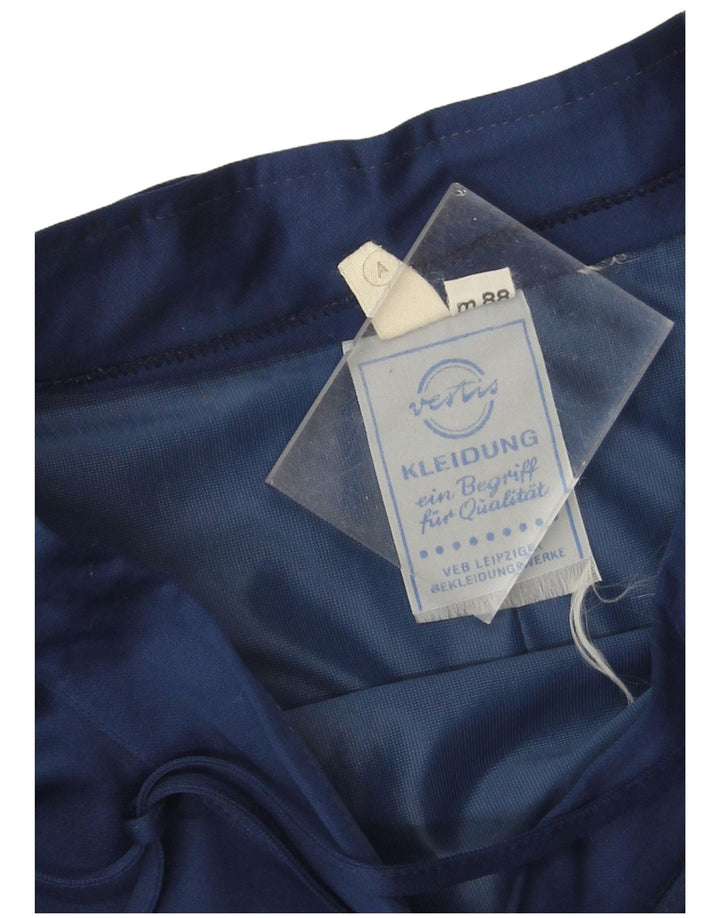 Saia assimétrica feminina vintage W26 pequena azul marinho