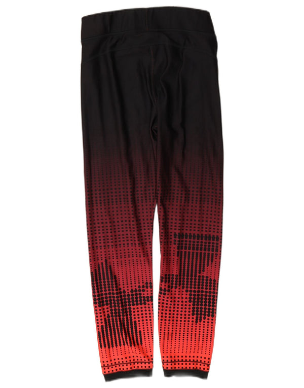 Under Armour Womens Heat Gear Leggings UK 10 Poliéster Geométrico Vermelho Pequeno