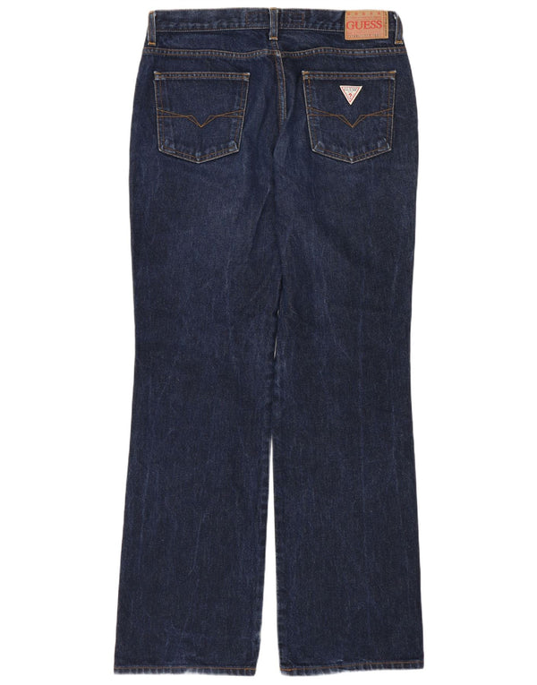 Guess Mens Straight Jeans W32 L32 Azul Marinho Algodão
