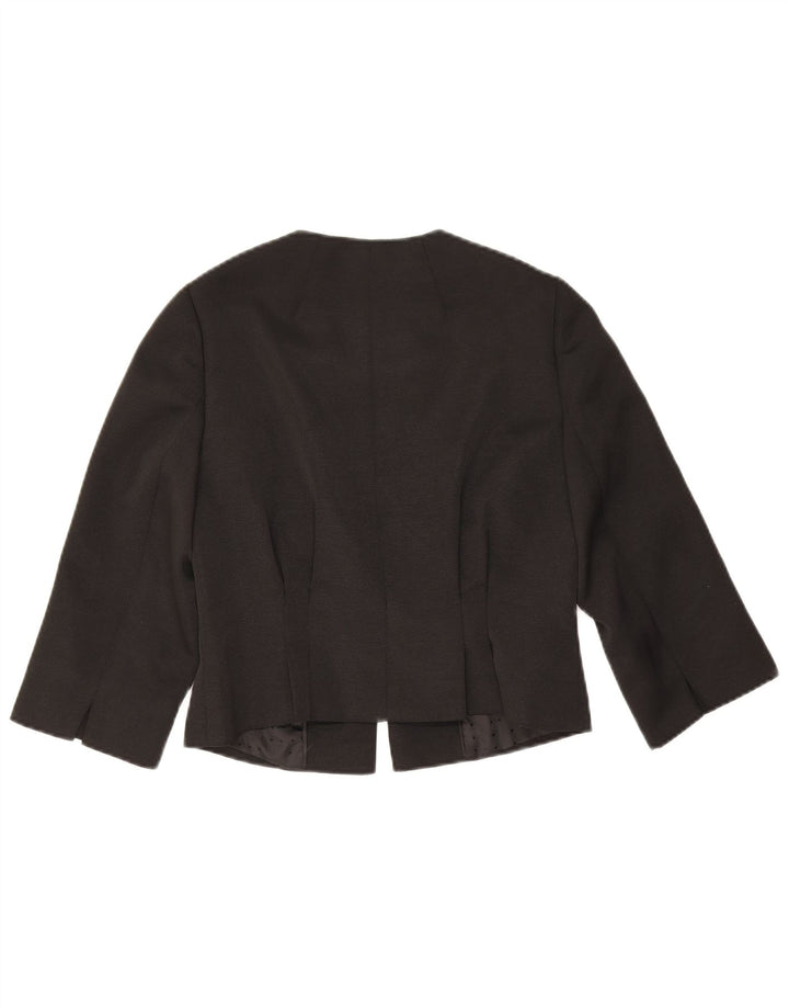 Jaqueta blazer feminina com manga 3/4 da Coast Reino Unido 10 poliéster preto pequeno