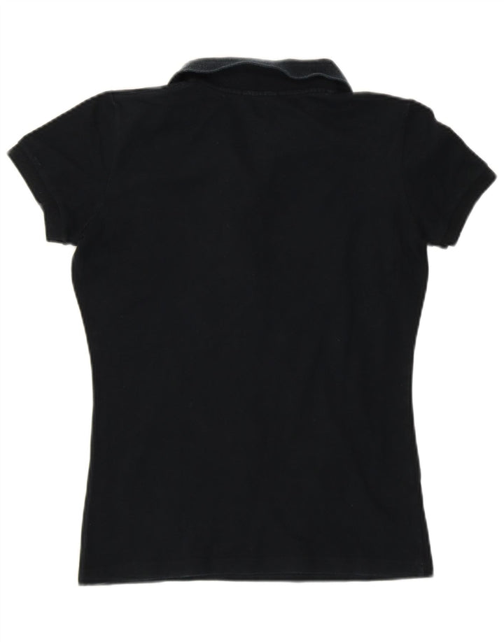 Camisa polo feminina FRED PERRY UK 8 pequena algodão preto