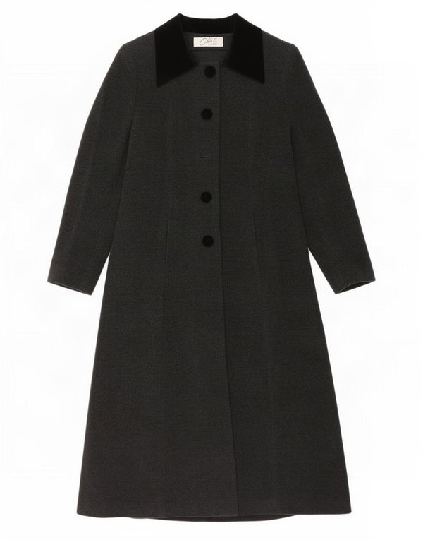 Sobretudo feminino vintage UK 10 lã cinza pequena