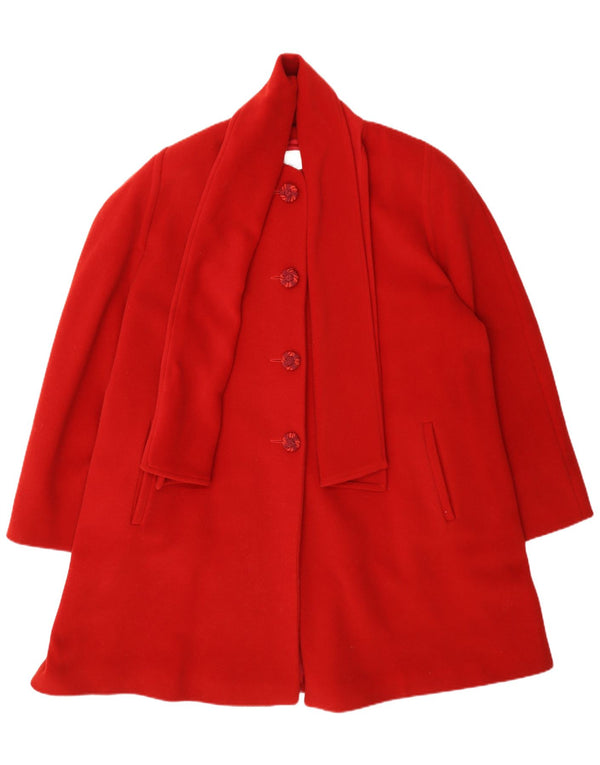 Sobretudo feminino vintage IT 47 XL lã vermelha