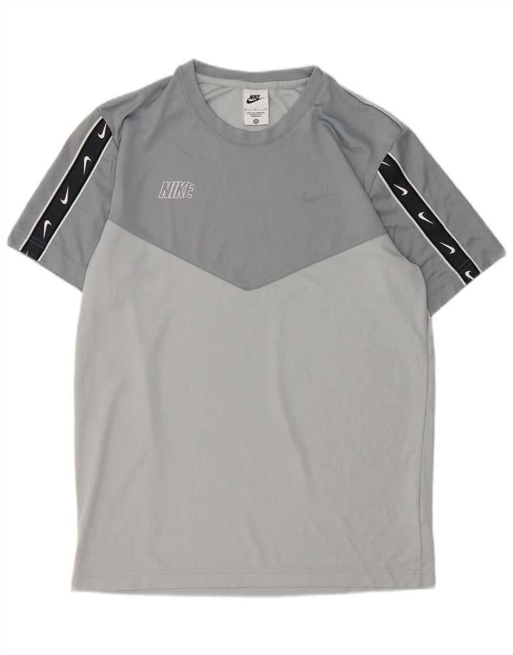 Camiseta Nike masculina gráfica Top cinza médio poliéster