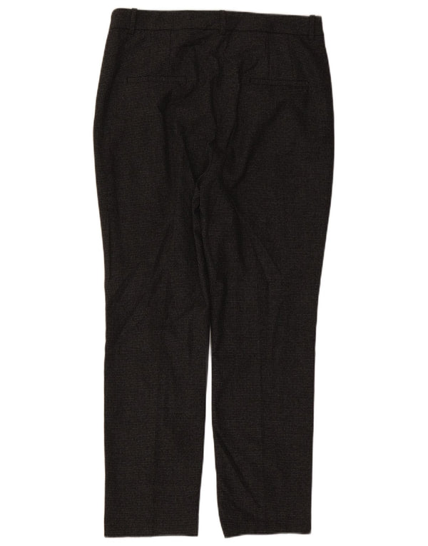 Calça feminina Zara de terno reto EU 44 XL W34 L28 preta Houndstooth