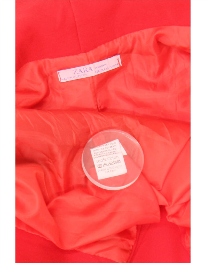 Sobretudo aberto feminino Zara UK 6 XS algodão vermelho