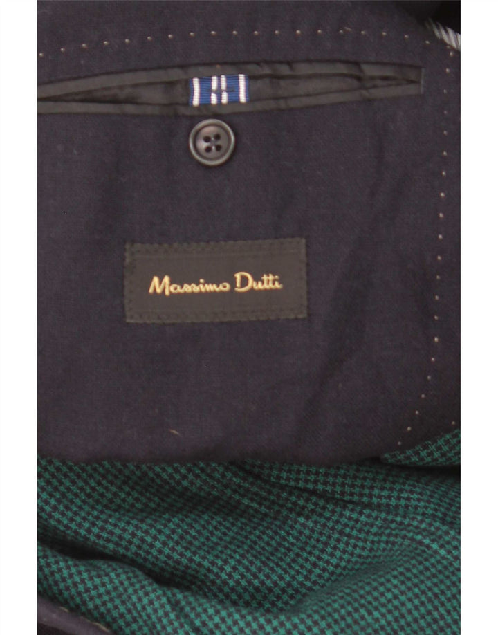 Jaqueta blazer masculina Massimo Dutti com 2 botões UE 48 lã azul marinho médio