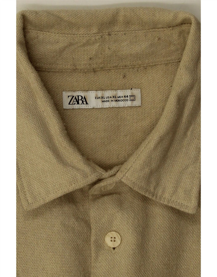 Zara Camisa Masculina XL Bege