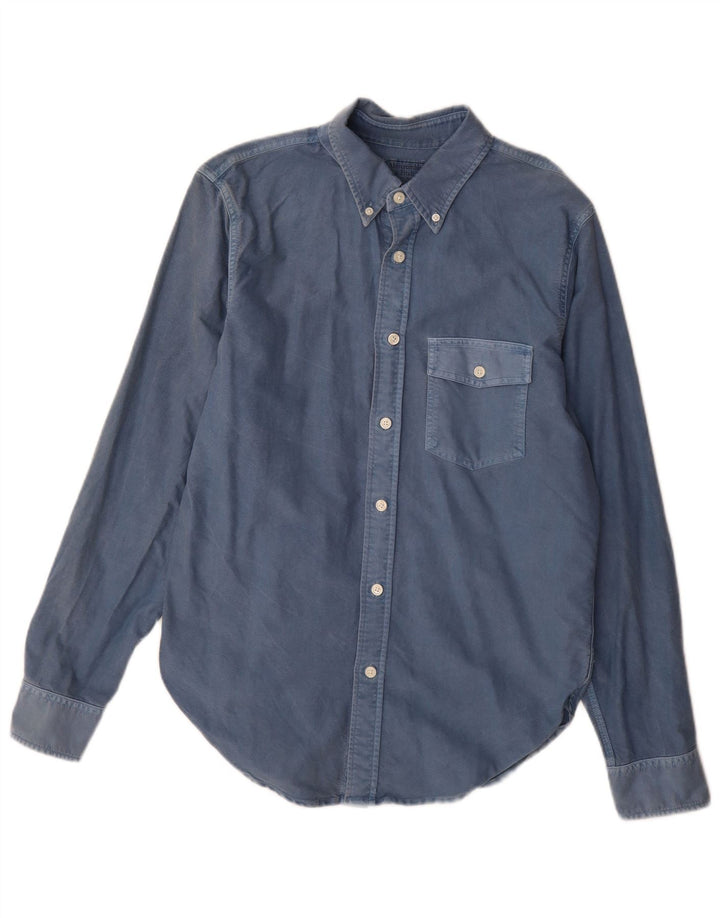 Camisa masculina Abercrombie & Fitch de algodão azul médio