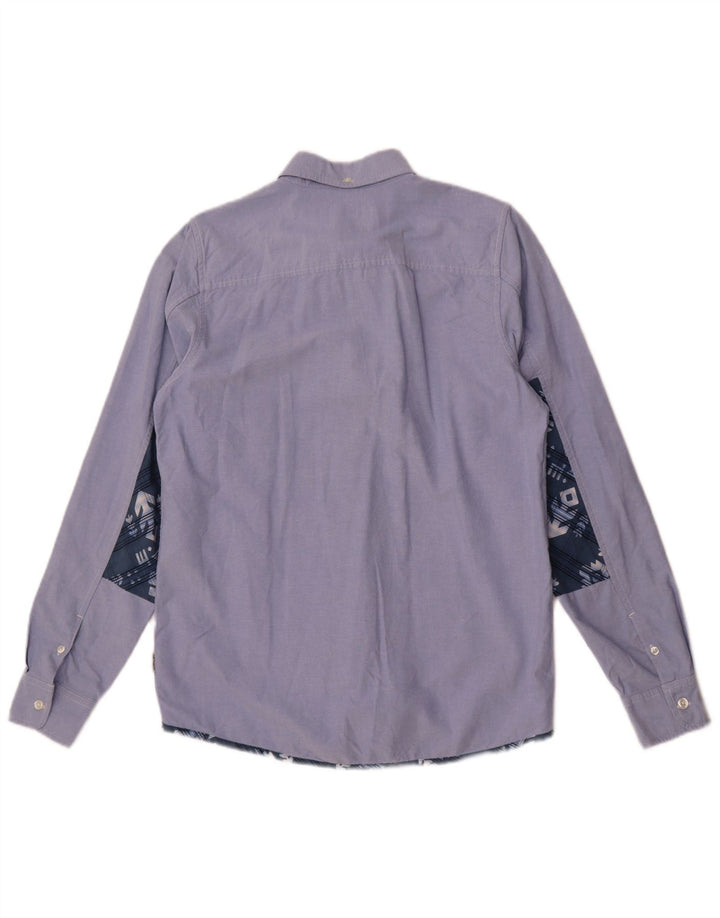 Carhartt Camisa masculina slim pequena azul colorblock algodão
