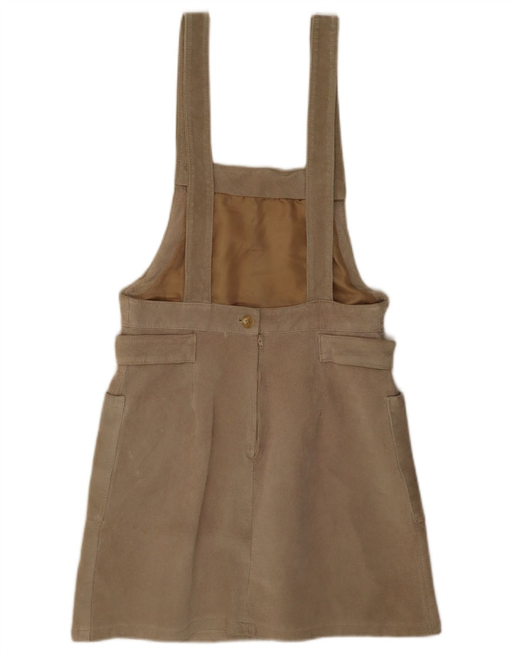 Saia feminina vintage de camurça W28 bege médio
