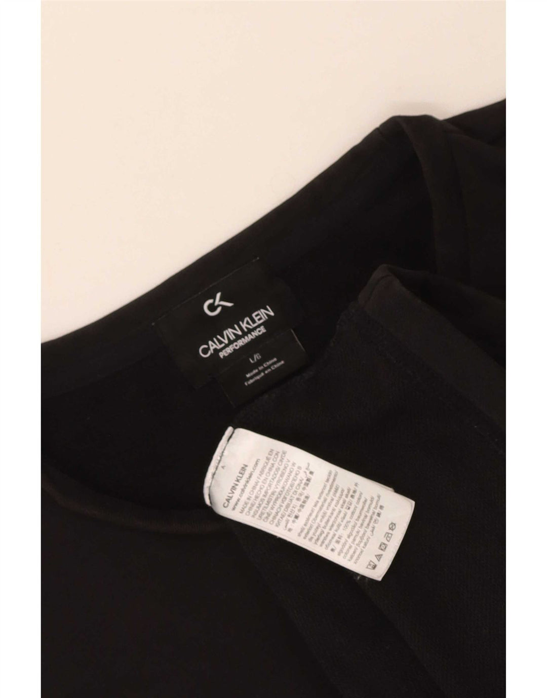 Calvin Klein Top feminino manga comprida Reino Unido 14 grande algodão preto