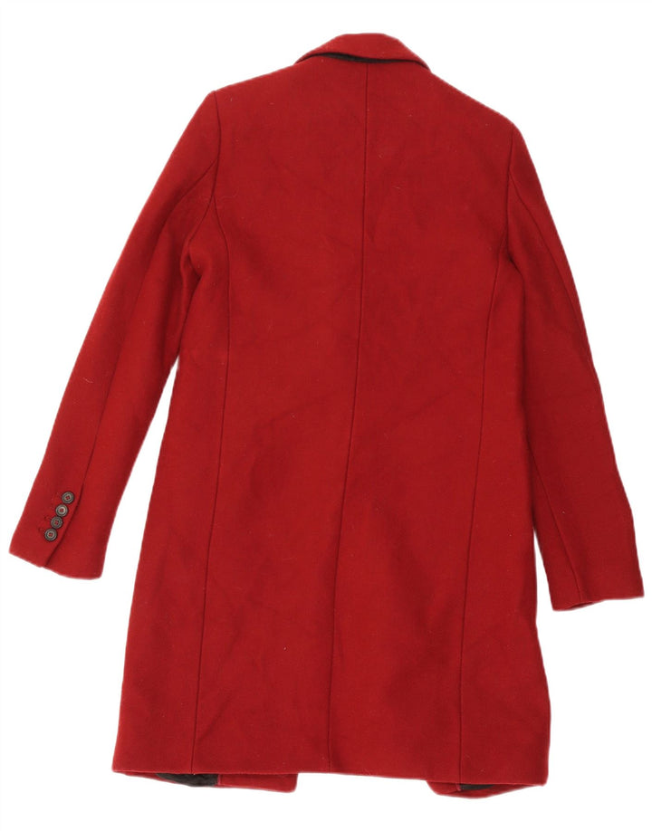 Sobretudo feminino ZARA UK 6 XS poliéster vermelho