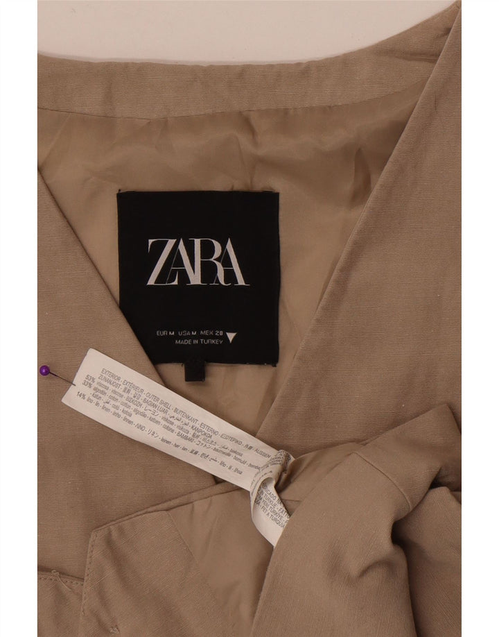 Colete feminino Zara UK 12 viscose bege médio