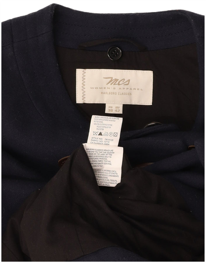 MARLBORO CLASSICS Duffle Coat feminino EU 42 grande poliéster azul marinho