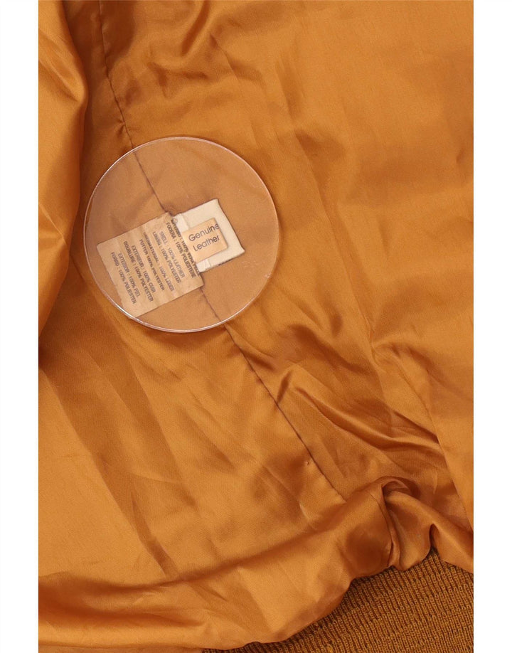Jaqueta bomber masculina vintage de camurça IT 50 couro bege grande