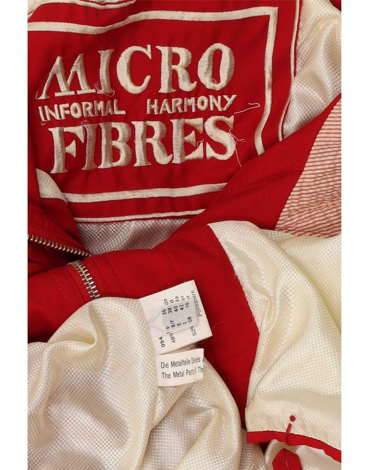 Poliéster vermelho pequeno Reino Unido 10 de grandes dimensões encapuçados do revestimento Parka das mulheres do vintage